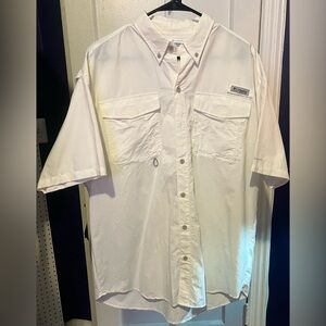 COLUMBIA MEN'S TAMIAMI II PFG FISHING SHORT SLEEVE SHIRT size L WHITE NEW NWT